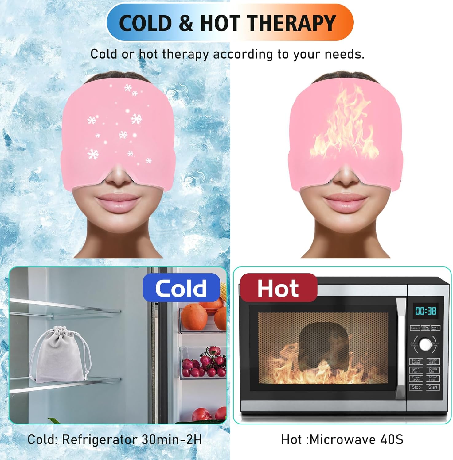 3D Sleep Eye Mask for Migraine Relief | Soft Cooling Eye Cover for Headache, Stress & Better Sleep