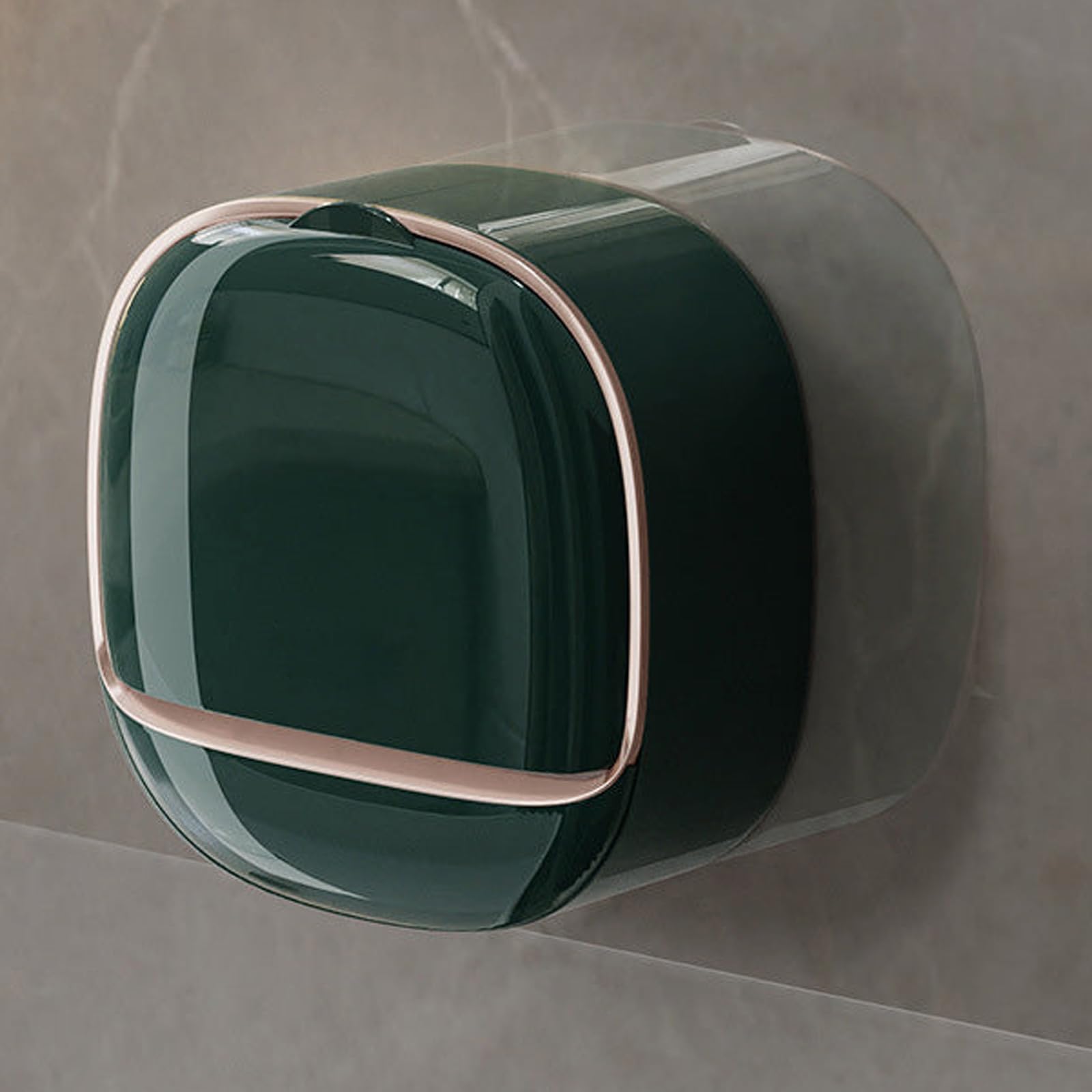 Wall Mounted Soap Holder Box with Lid | Waterproof Self-Adhesive Soap Storage Case for Bathroom