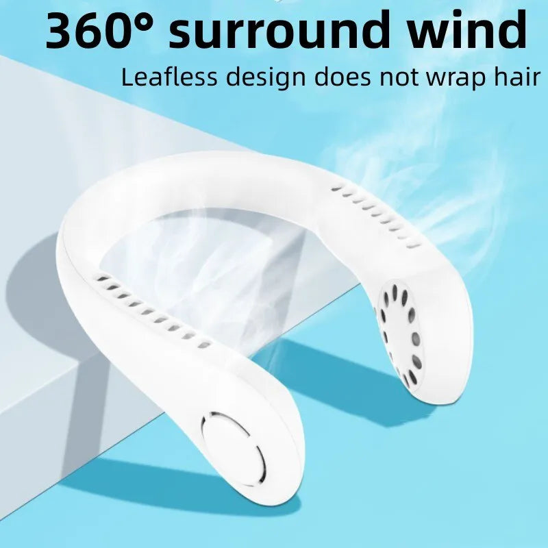 Rechargeable Bladeless Neck Fan Cooler | Portable Hands-Free USB Neck Fan for Summer