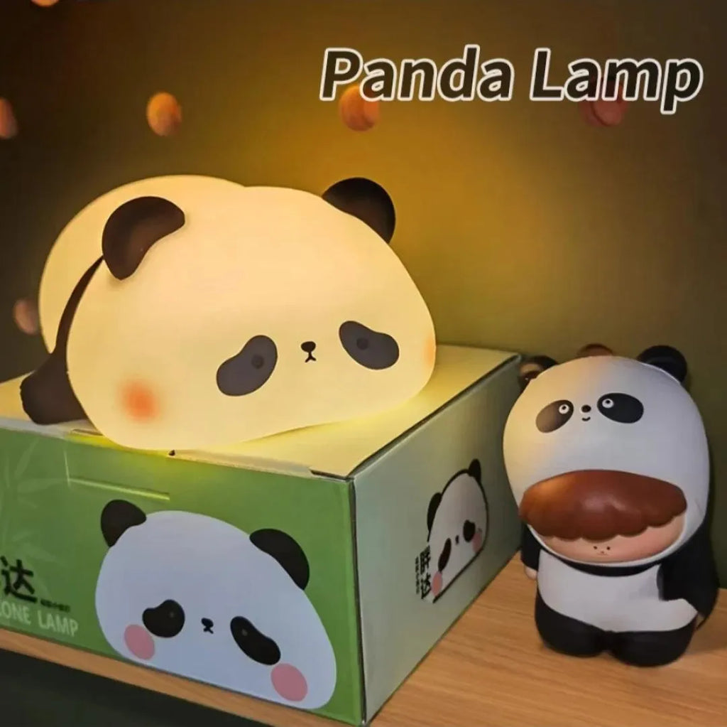 Cute Panda LED Night Lamp for Kids & Bedroom | Soft Silicone Rechargeable Sleeping Light