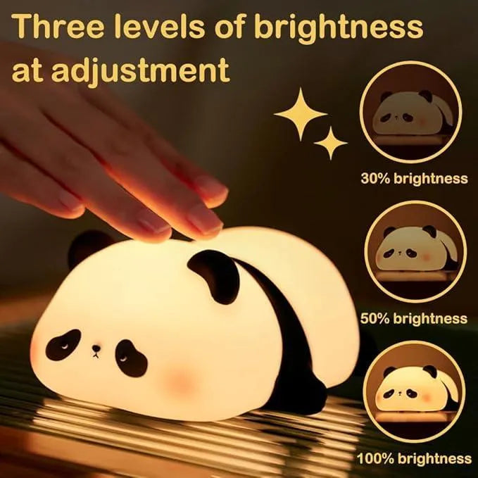 Cute Panda LED Night Lamp for Kids & Bedroom | Soft Silicone Rechargeable Sleeping Light